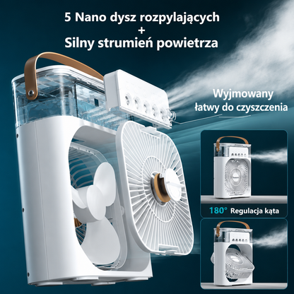 COLDIX™ – Przenośny Klimator Powietrza z Nawilżaczem i Lampką LED USB