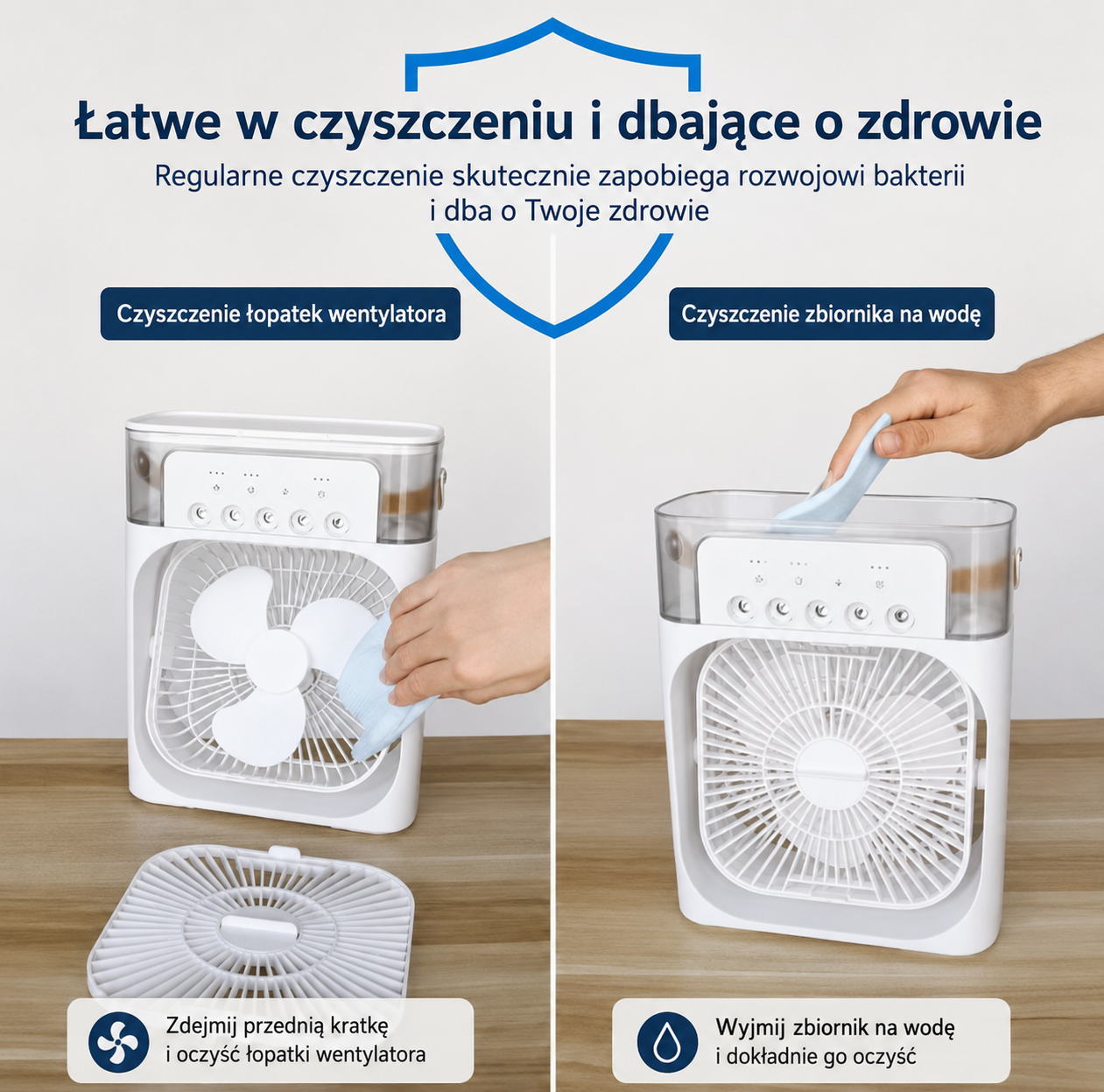 COLDIX™ – Przenośny Klimator Powietrza z Nawilżaczem i Lampką LED USB